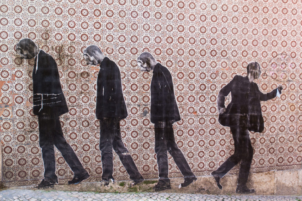 Silhouettes, street art, Lisbonne